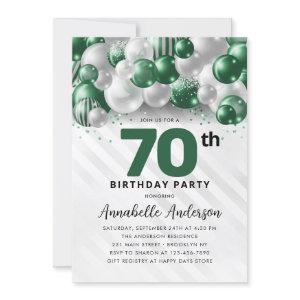Emerald Green Silver Balloon Glitter 70th Birthday