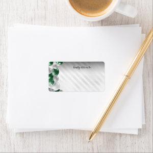Emerald Green Silver Balloon Glitter Birthday  Label