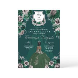 Emerald Green & Silver Princess Castle Quinceañera