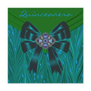 Emerald Green Teal Blue Quinceanera