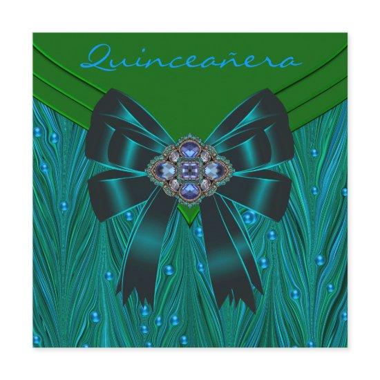 Emerald Green Teal Blue Quinceanera