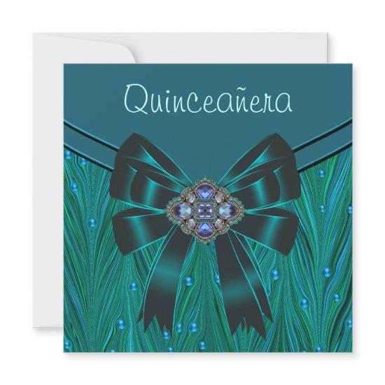 Emerald Green Teal Blue Quinceanera
