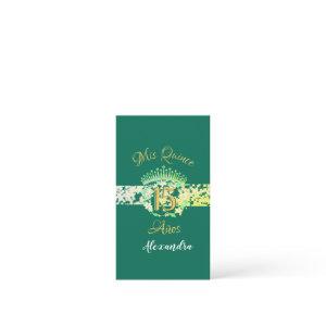 Emerald Green Vintage Boho Quinceañera Spanish Enclosure Card