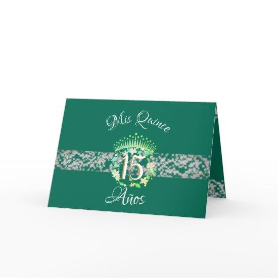 Emerald Green Vintage Boho Quinceañera Spanish