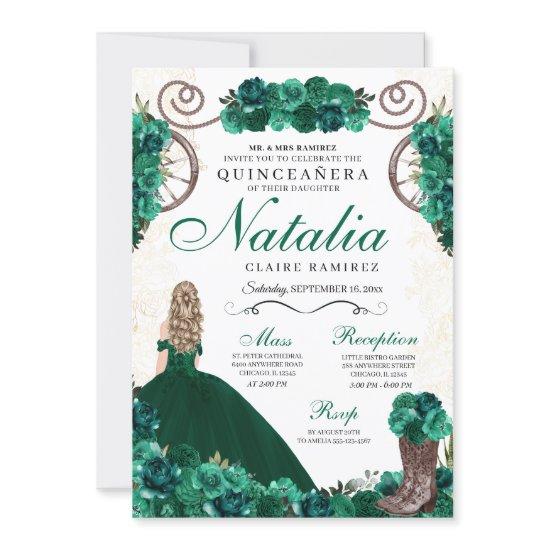 Emerald Green Western Charra Princess Quinceanera