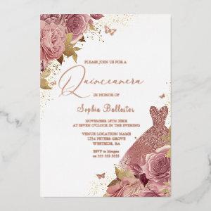 Enchanted Blush with Real Rose Gold Quinceanera Foil