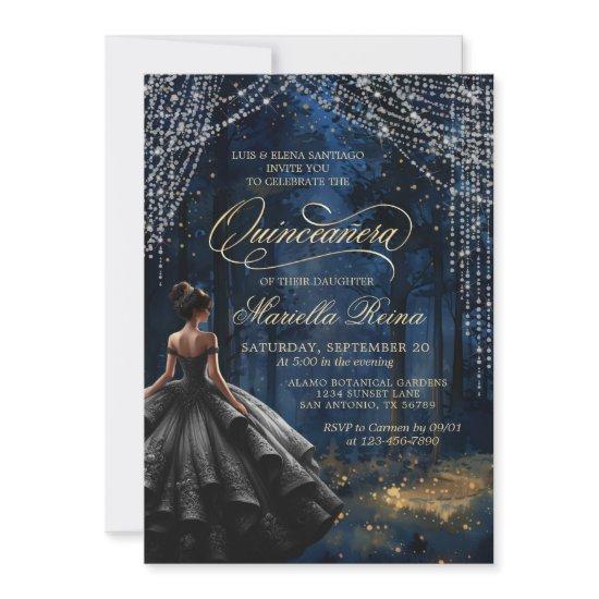 Enchanted Forest Black Dress Quinceañera
