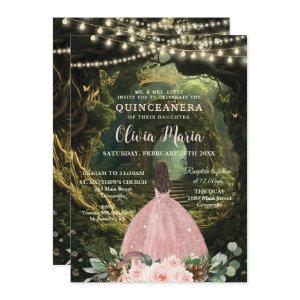 Enchanted Forest Blush Floral Quinceañera Sweet 16