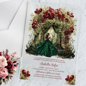 Enchanted Forest Burgundy Floral Acrylic