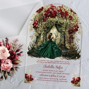 Enchanted Forest Burgundy Floral Arch Acrylic