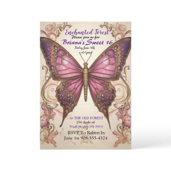Enchanted Forest Butterfly Sweet 16