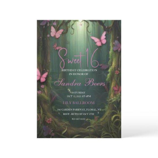 Enchanted Forest Butterfly Sweet 16