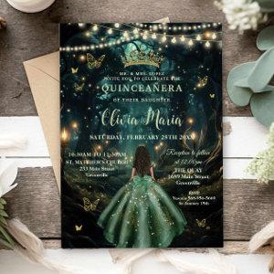 Enchanted Forest Emerald Green Dress Quinceañera