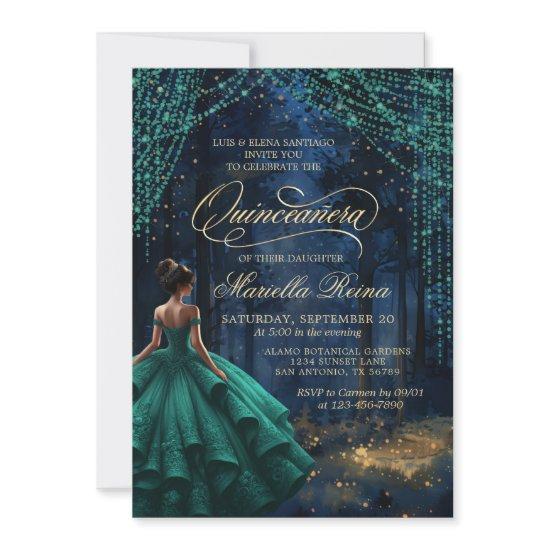 Enchanted Forest Emerald Green Quinceañera