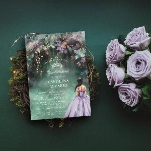 Enchanted Forest Faux Gold Lavender Quinceanera