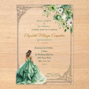 Enchanted Forest Green Sage Quinceañera Acrylic