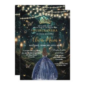Enchanted Forest Navy Blue Dress Quinceañera 16