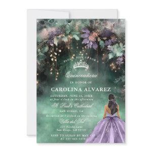 Enchanted Forest Pink Lavender Elegant Quinceanera