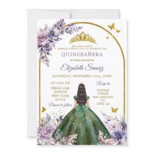 Enchanted Forest Purple Hunter Green Quinceañera