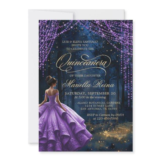 Enchanted Forest Purple Lavender Quinceañera