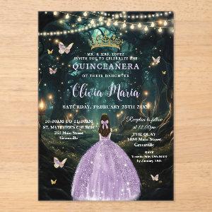 Enchanted Forest Purple Lilac Dress Quinceañera Acrylic