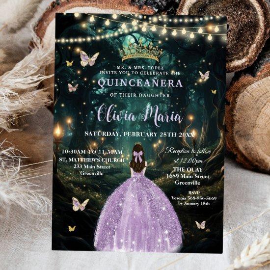 Enchanted Forest Purple Lilac Dress Quinceañera