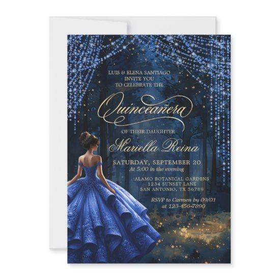 Enchanted Forest Royal Blue Quinceañera