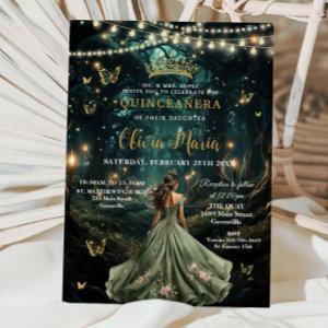 Enchanted Forest Sage Green Dress Quinceañera 16