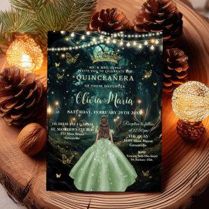 Enchanted Forest Sage Green Dress XV Quinceañera