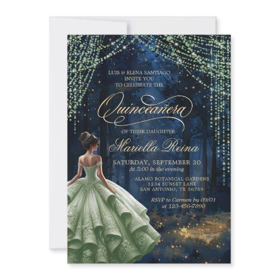 Enchanted Forest Sage Green Quinceañera