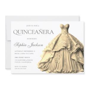 Enchanted Gold Dress Gown Quinceanera