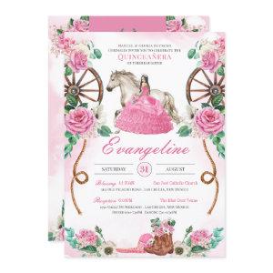 Enchanted Pink Rose Western Charro Quinceanera