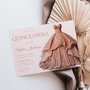 Enchanted Rose Gold Dress Gown Quinceanera