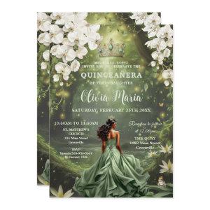 Enchanting Princess & Frog Green Gown Quinceañera