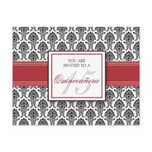 ENGLISH Cranberry Damask Quinceanera