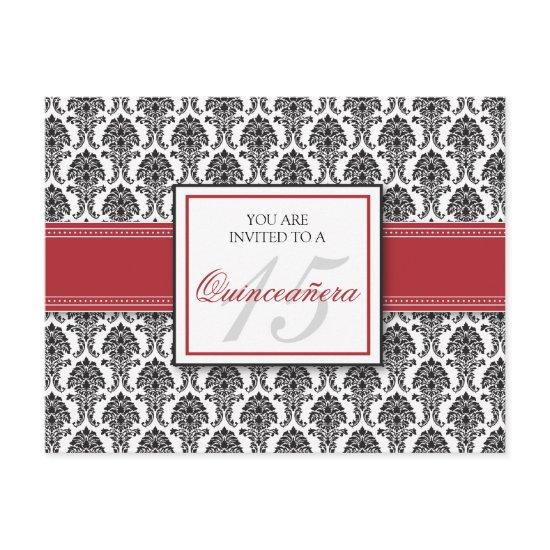 ENGLISH Cranberry Damask Quinceanera