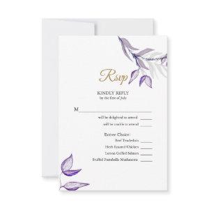 English - Español Purple Foliage Follaje Púrpura RSVP Card