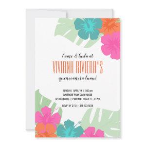 ENGLISH quinceañera TROPICAL LUAU bright floral