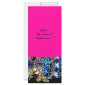 EPHEMERAL Mardi Gras Masquerade ball fuchsia,blue Announcement