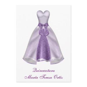 Español Púrpura Invitación Quinceañera 15 Años