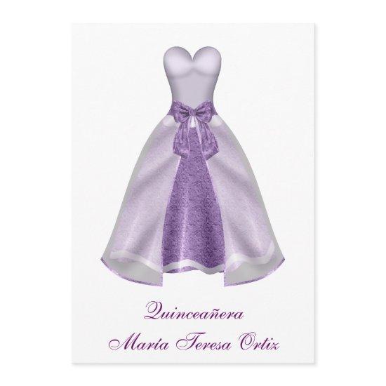 Español Púrpura Invitación Quinceañera 15 Años