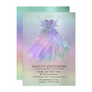 Ethereal Fairy Wing Gown | Rainbow Pastel Sheen