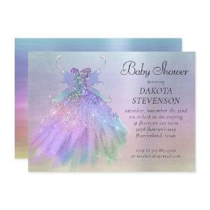 Ethereal Fairy Wing Gown | Rainbow Pastel Sheen
