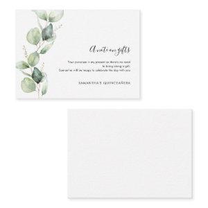 Eucalyptus 15th Birthday Quinceanera Party No Gift Enclosure Card