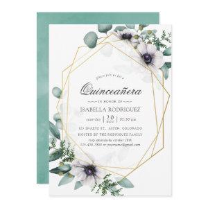 Eucalyptus Anemone Geometric Quinceañera