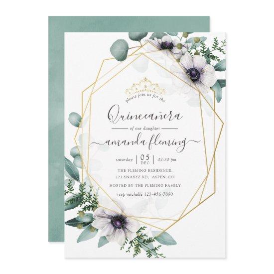 Eucalyptus Floral Geometric Quinceañera