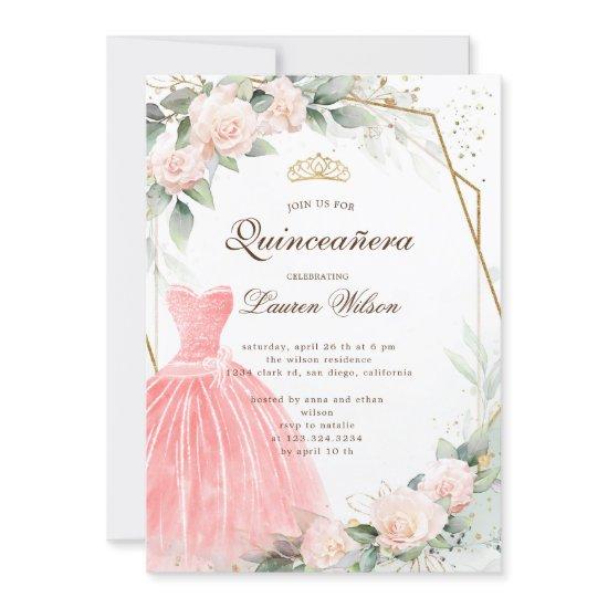 eucalyptus golden floral  Quinceañera