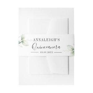 Eucalyptus Greenery Quinceanera 15th Birthday  Belly Band