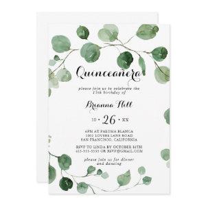 Eucalyptus Modern Calligraphy Quinceañera