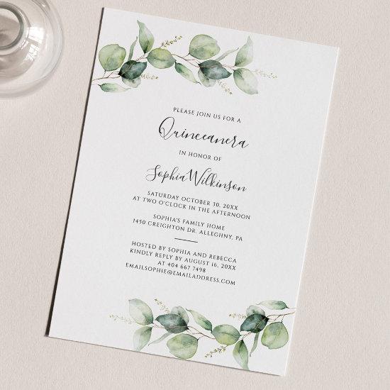 Eucalyptus Quinceanera 15th Birthday Greenery